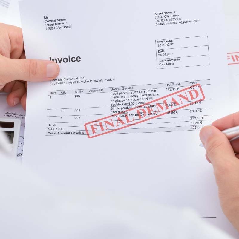Mẫu Final Invoice