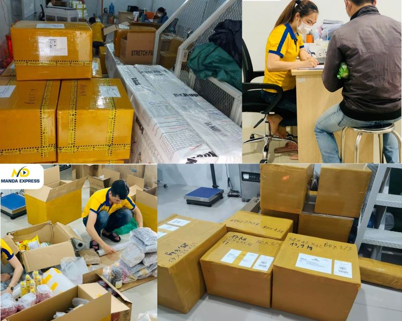 Hàng hóa gửi đi Mỹ tại Manda Express