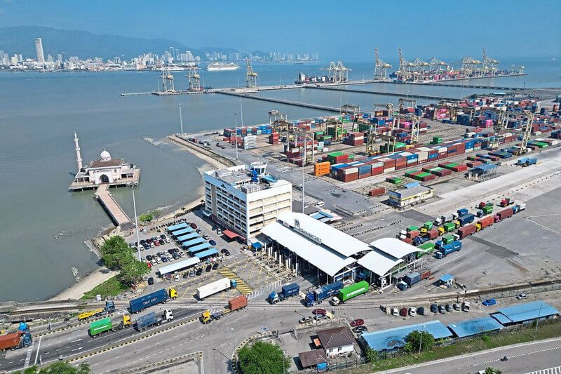 Cảng Penang ở phía Bắc Malaysia