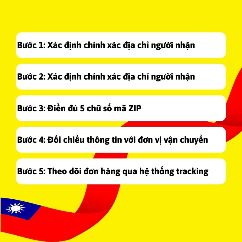 Quy trình 5 bước sử dụng mã ZIP code Đài Loan