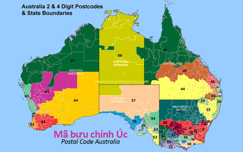 Bản đồ mã bưu chính của Úc