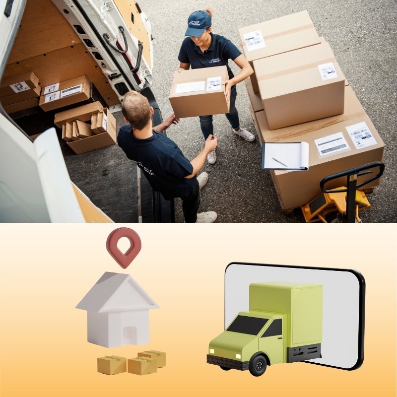 Đơn vị vận chuyển đang giao hàng